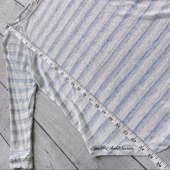 Soft Joie striped linen slub 3/4 sleeve t-shirt shop@iamwarrior